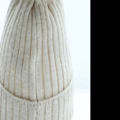 Primark Girls Beige Acrylic Bobble Hat Size M