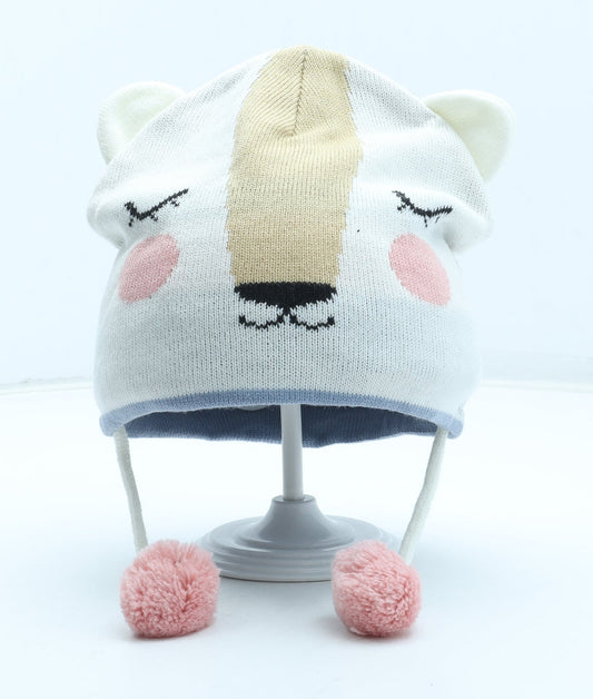 Preworn Girls Multicoloured Acrylic Beanie One Size - Bear