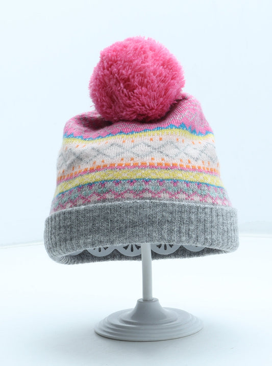 NEXT Girls Multicoloured Fair Isle Acrylic Winter Hat Size S