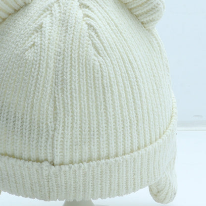 George Girls Ivory Polyester Beanie Size S - Size 12-18 months