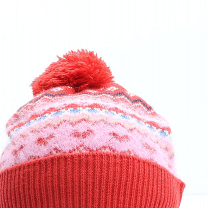 F&F Girls Multicoloured Fair Isle Polyester Bobble Hat One Size - UK Size 11-13 Years