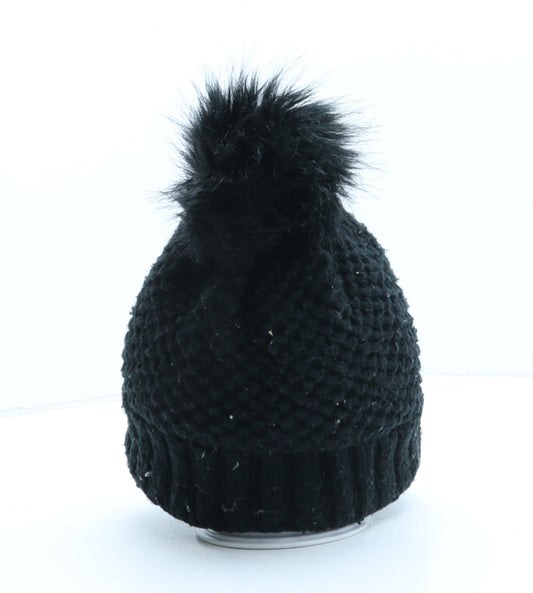 George Womens Black Acrylic Winter Hat One Size