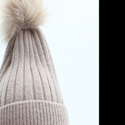 Primark Girls Pink Acrylic Bobble Hat Size S