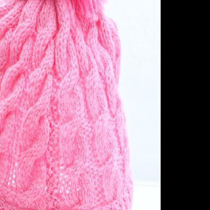 Preworn Girls Pink Acrylic Bobble Hat One Size