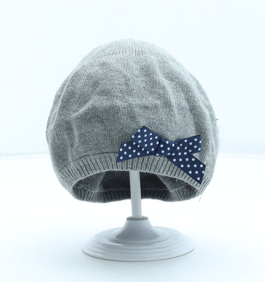 Preworn Girls Grey 100% Cotton Beanie Size S - Size 4 Years