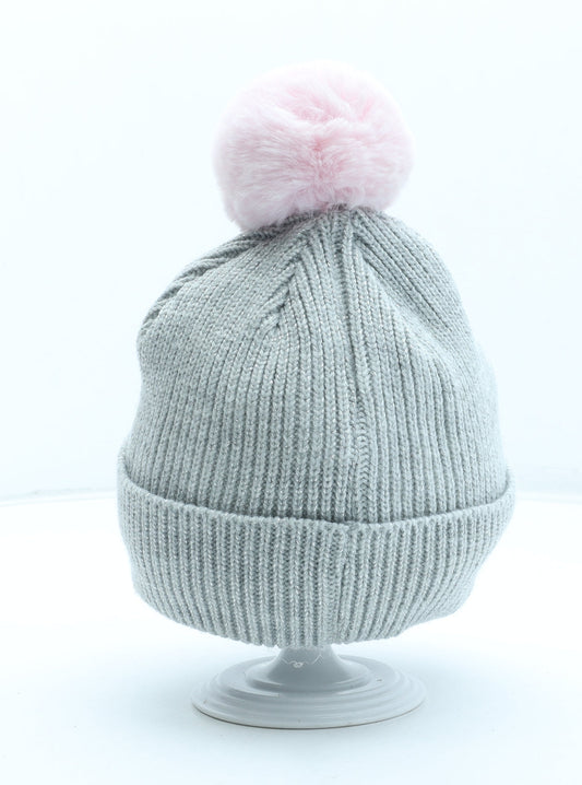 Primark Girls Grey Acrylic Bobble Hat Size M - LOL Dolls
