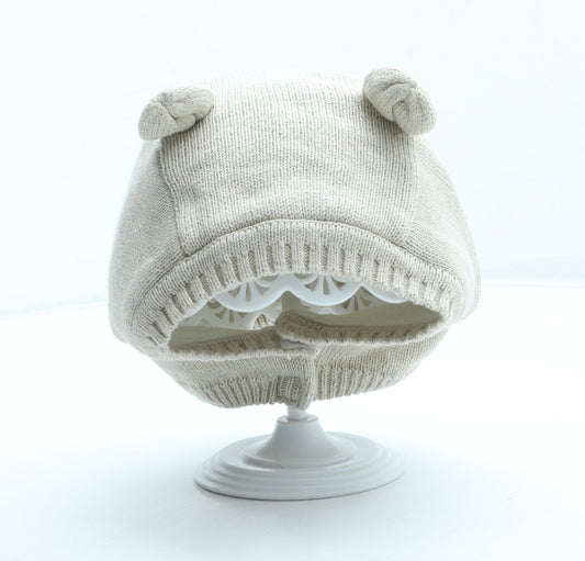 F&F Boys Beige Acrylic Balaclava Size S - Size 3-6 months