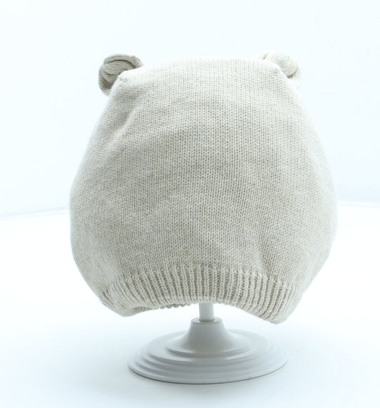F&F Boys Beige Acrylic Balaclava Size S - Size 3-6 months