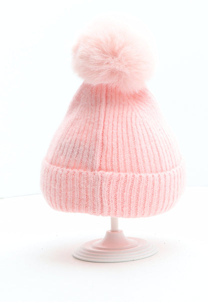 Primark Girls Pink Acrylic Winter Hat Size S