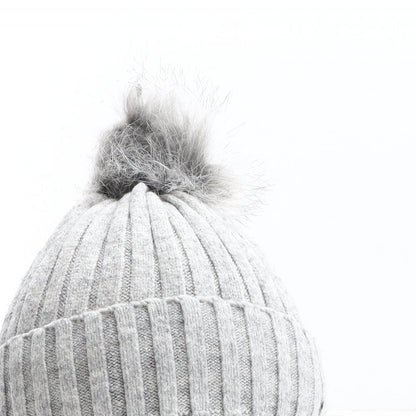 Primark Girls Grey Acrylic Bobble Hat One Size