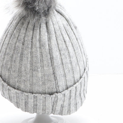 Primark Girls Grey Acrylic Bobble Hat One Size