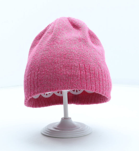 Preworn Girls Pink Acrylic Beanie One Size