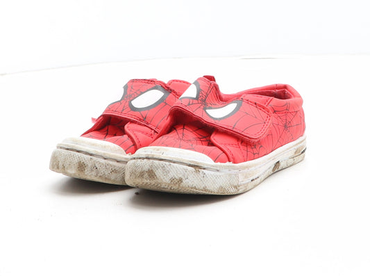 F&F Boys Red Geometric Synthetic Trainer UK 7 - Spiderman