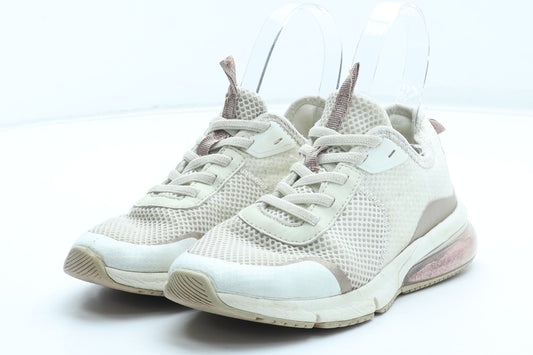 Preworn Girls Beige Polyester Trainer UK 11
