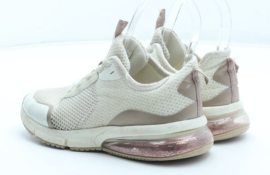 Preworn Girls Beige Polyester Trainer UK 11