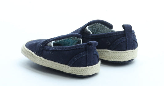 F&F Boys Blue Polyester Espadrille Flat UK 0-6 Months