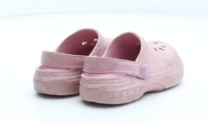 Preworn Girls Pink Geometric Rubber Clog Sandal UK 6 23 - Star Pattern