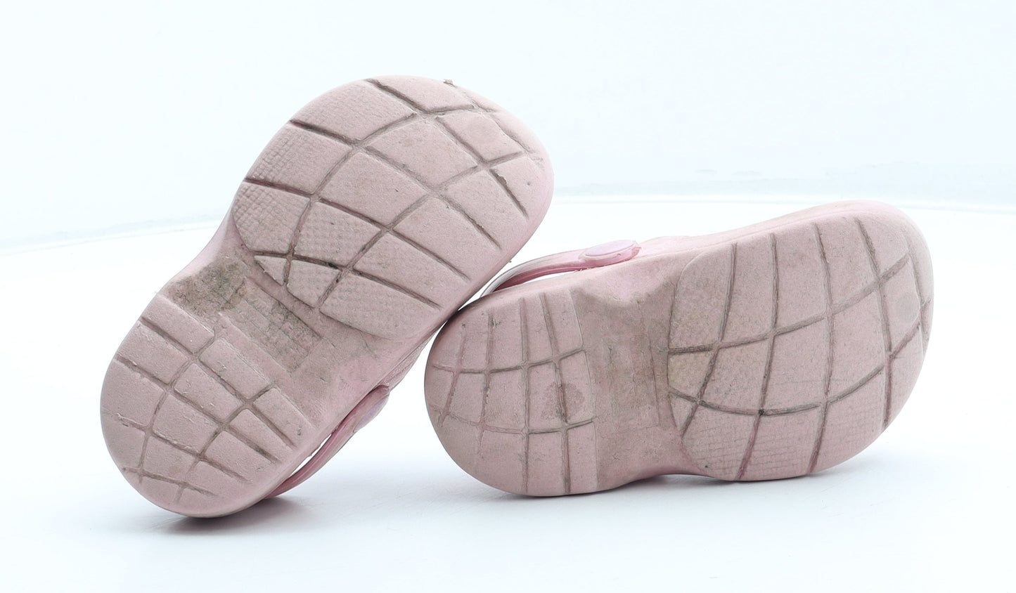 Preworn Girls Pink Geometric Rubber Clog Sandal UK 6 23 - Star Pattern