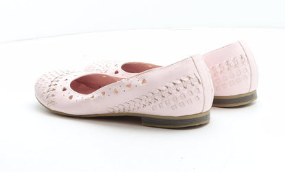 Preworn Womens Pink Geometric Synthetic Slip On Flat UK