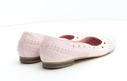 Preworn Womens Pink Geometric Synthetic Slip On Flat UK