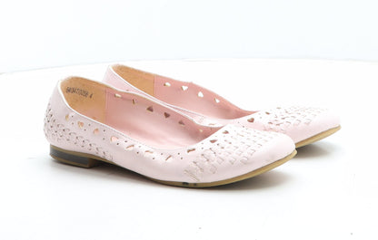Preworn Womens Pink Geometric Synthetic Slip On Flat UK