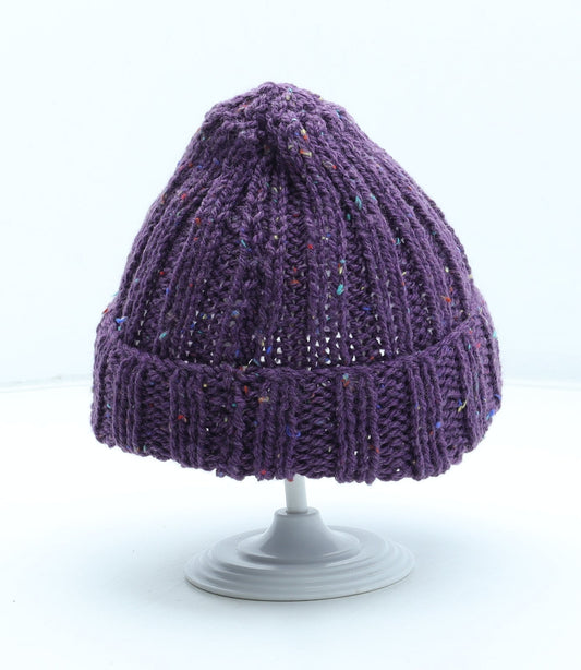 Preworn Girls Purple Acrylic Beanie Size S