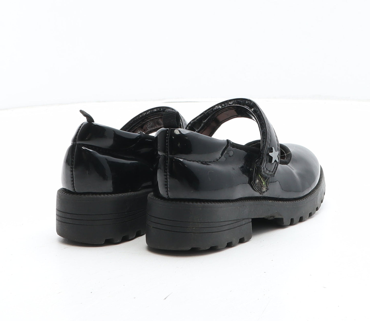 F&F Girls Black Synthetic Mary Jane Casual UK 9 - Star Detail