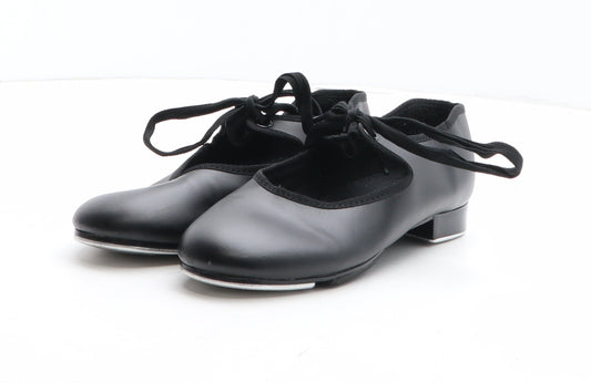 Preworn Girls Black Synthetic Slip On Dress UK 1 - Tap Dance