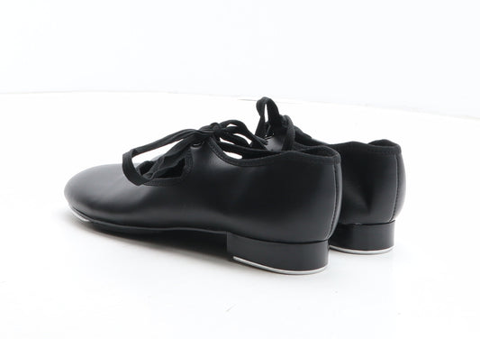 Preworn Girls Black Synthetic Slip On Dress UK 1 - Tap Dance
