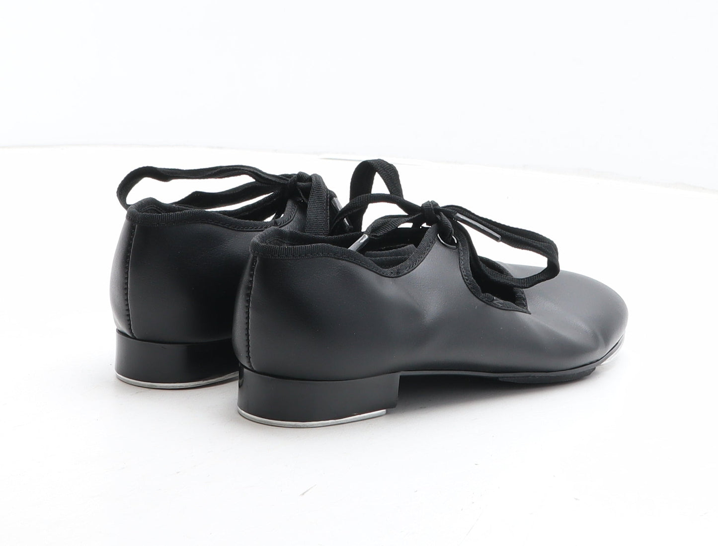 Preworn Girls Black Synthetic Slip On Dress UK 1 - Tap Dance