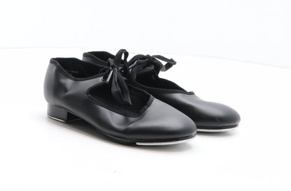 Preworn Girls Black Synthetic Slip On Dress UK 1 - Tap Dance