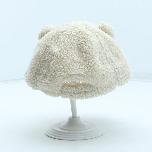 Preworn Girls Ivory Polyester Peaked Cap Size S