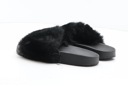 Primark Womens Black Synthetic Slip On Sandal UK