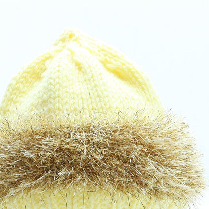 Preworn Girls Yellow Acrylic Beanie One Size