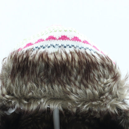 George Girls Multicoloured Fair Isle Acrylic Trapper Hat Size S - Size 8-12 years