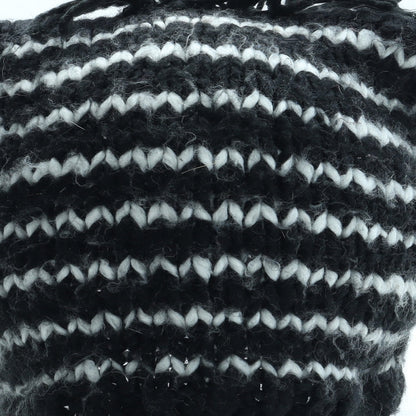 George Girls Black Striped Acrylic Beanie Size M - Size 14-16 Years