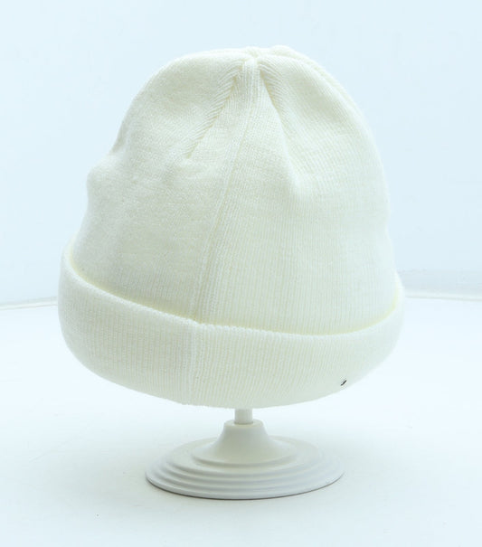 George Girls White Acrylic Beanie Size S - Size 4-8 years