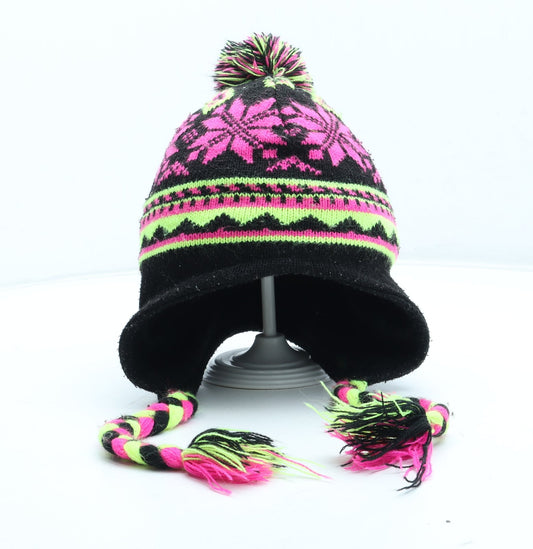Preworn Girls Multicoloured Fair Isle Acrylic Winter Hat One Size