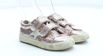 Primark Girls Pink Polyester Trainer UK 9 27 - Star Detail
