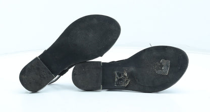 Preworn Womens Black Polyester Slingback Sandal UK