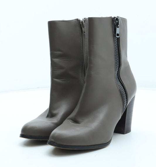 F&F Womens Grey Polyurethane Bootie Boot UK