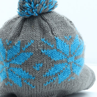 Preworn Mens Blue Fair Isle Acrylic Winter Hat One Size