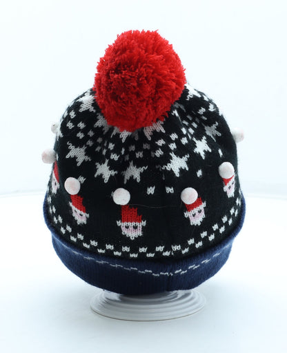 Preworn Mens Multicoloured Fair Isle Acrylic Winter Hat One Size - Merry Christmas