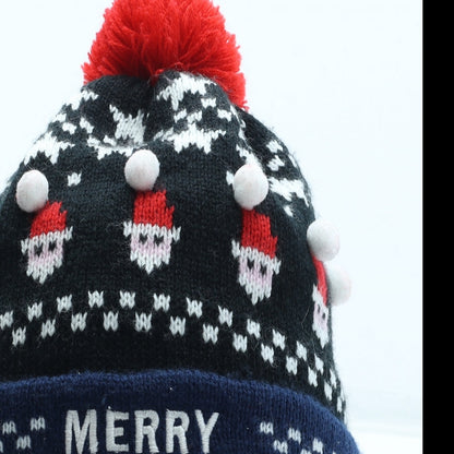 Preworn Mens Multicoloured Fair Isle Acrylic Winter Hat One Size - Merry Christmas
