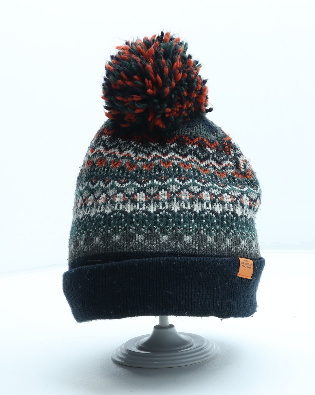 Preworn Boys Multicoloured Fair Isle Acrylic Bobble Hat One Size