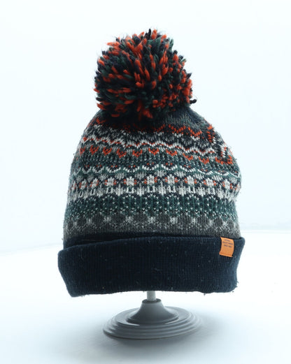 Preworn Boys Multicoloured Fair Isle Acrylic Bobble Hat One Size