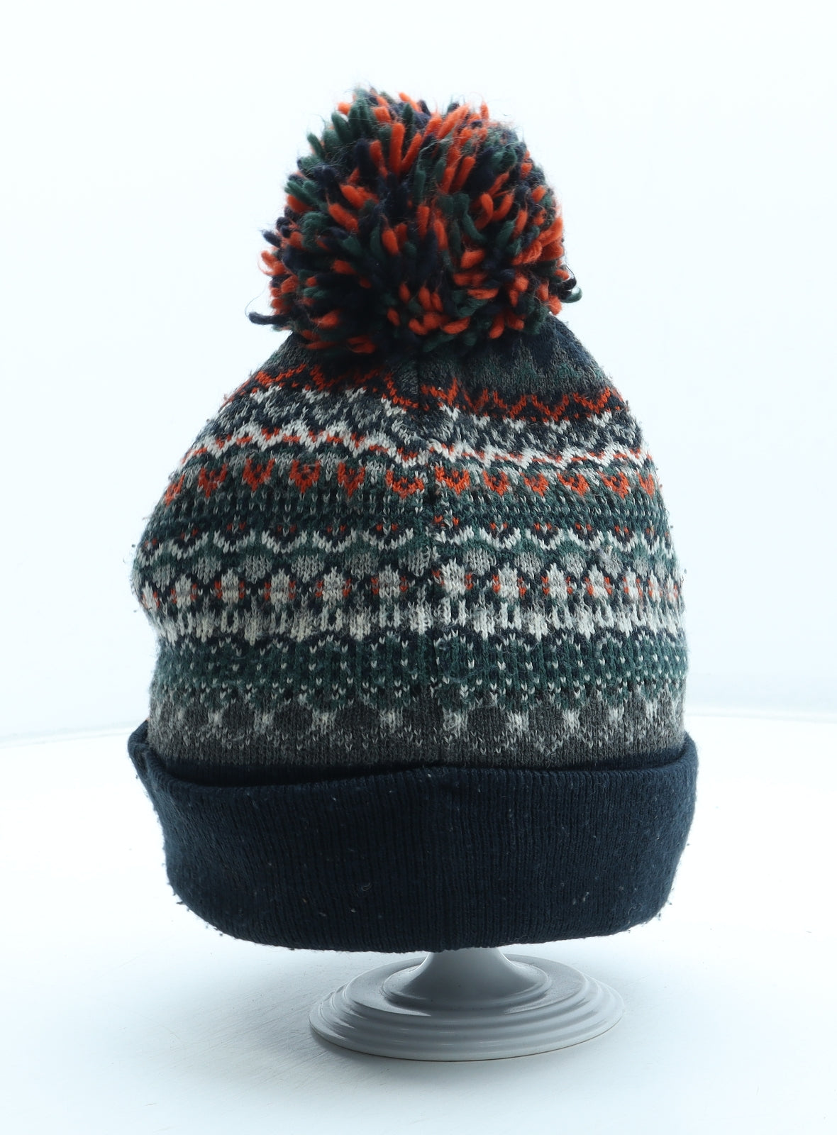 Preworn Boys Multicoloured Fair Isle Acrylic Bobble Hat One Size