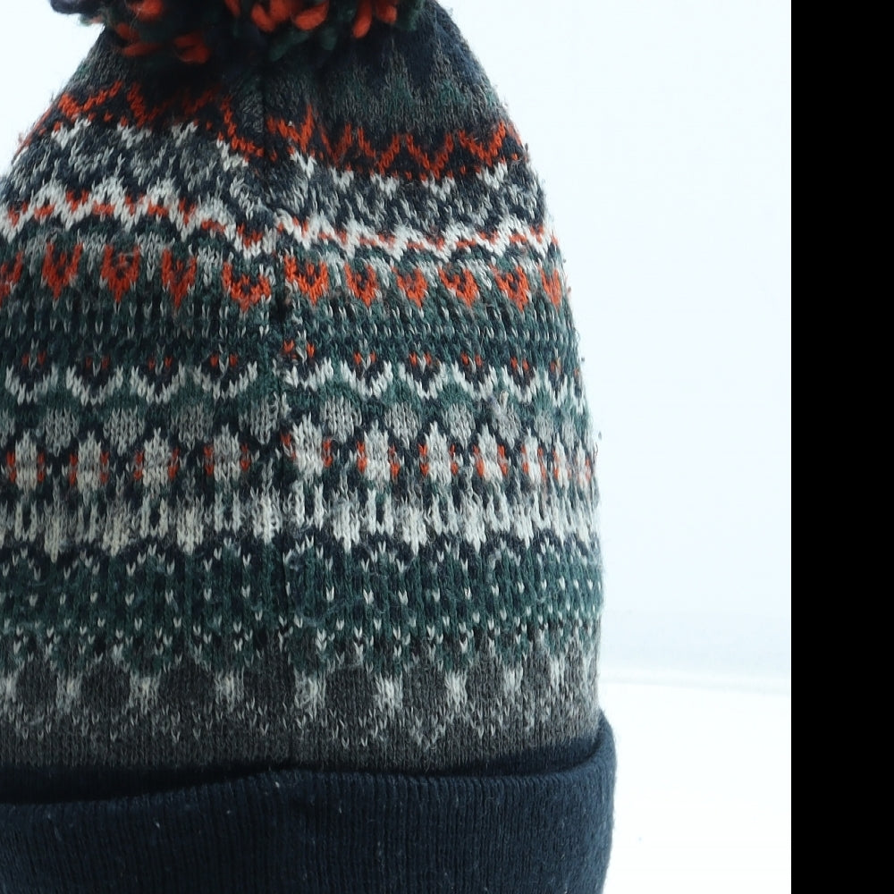 Preworn Boys Multicoloured Fair Isle Acrylic Bobble Hat One Size