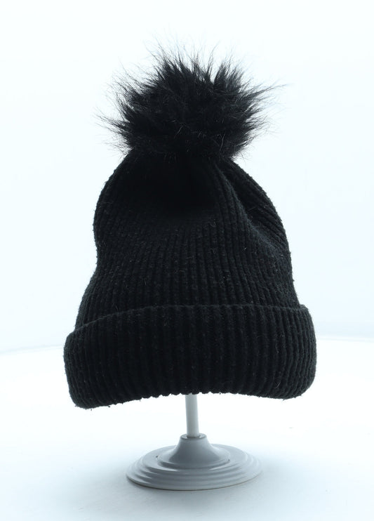 Primark Womens Black Acrylic Bobble Hat One Size