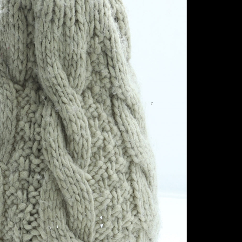 Preworn Womens Beige Acrylic Bobble Hat One Size